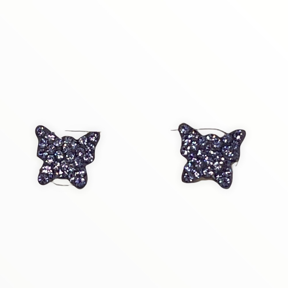JCPenney Lavender Crystal Butterfly 10K Gold Earrings